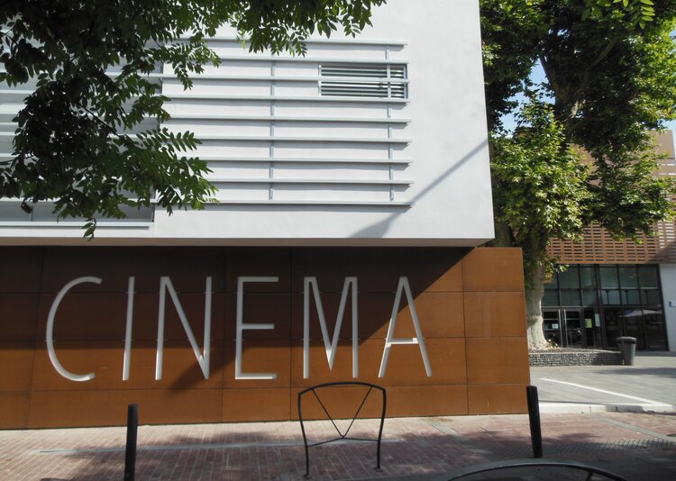 Fundermax Fassade Kino aus Max Compact Exterior im Dekor Authentic und der Oberfläche NT